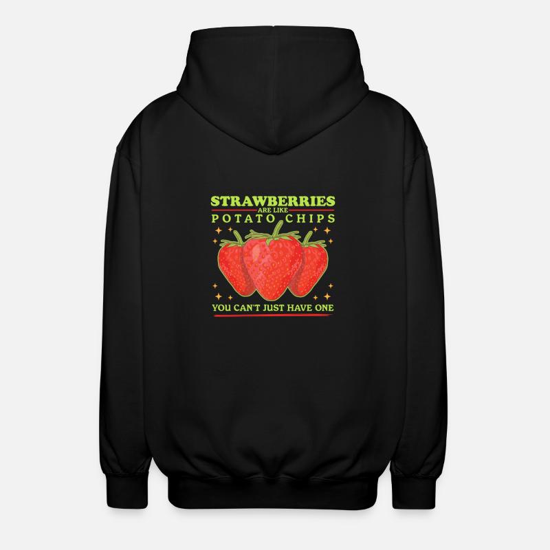 Erdbeeren Strawberry Erdbeere Geschenke - Unisex Kapuzenjacke - Schwarz