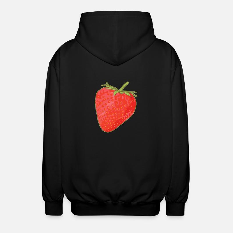 Erdbeeren Erdbeere Strawberry Geschenk - Unisex Kapuzenjacke - Schwarz