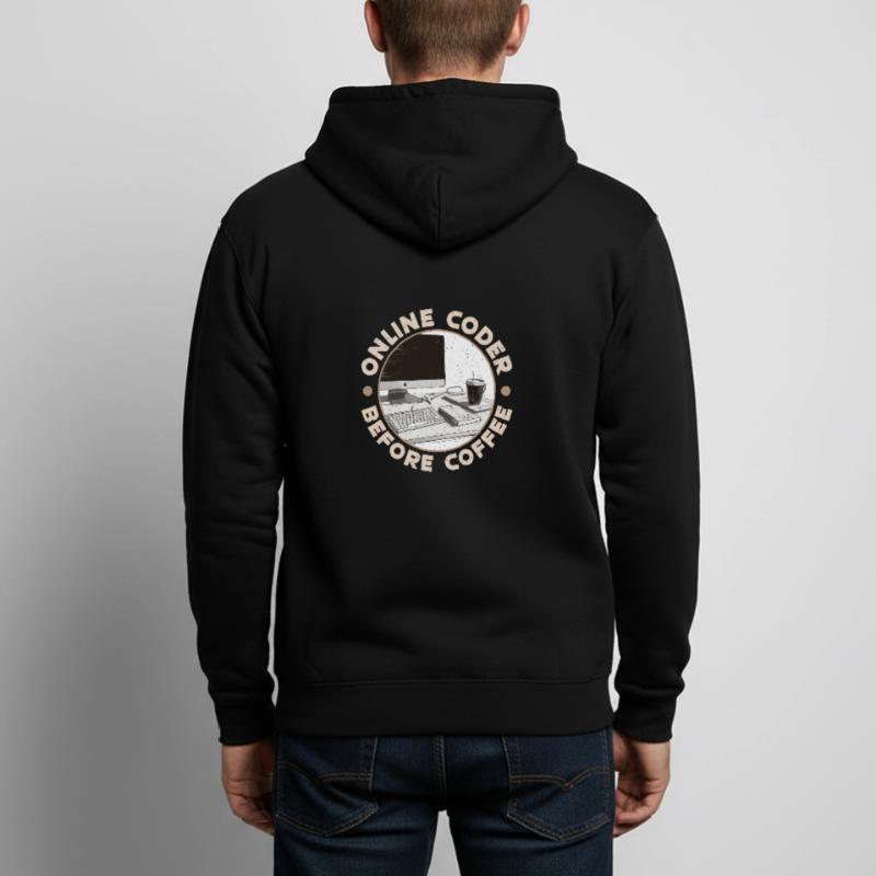 Online Coder Before Coffee Developer Coffee Lover Unisex Kapuzenjacke