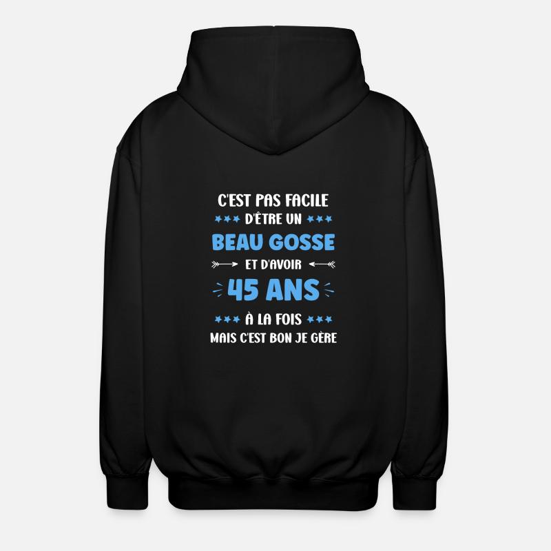 45 ANS - Veste à capuche unisexe - noir