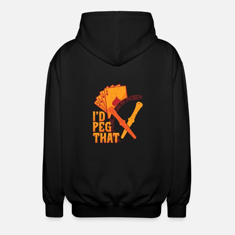 Cribbage I'd Peg That - Unisex Kapuzenjacke - Schwarz