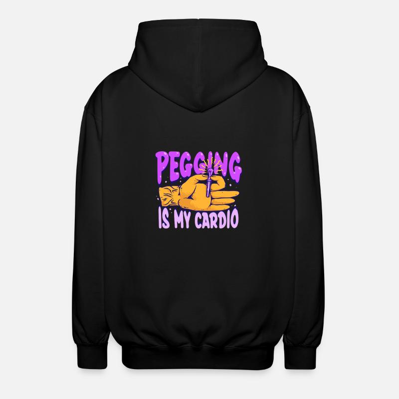 Cribbage Pegging Is My Cardio - Unisex Kapuzenjacke - Schwarz