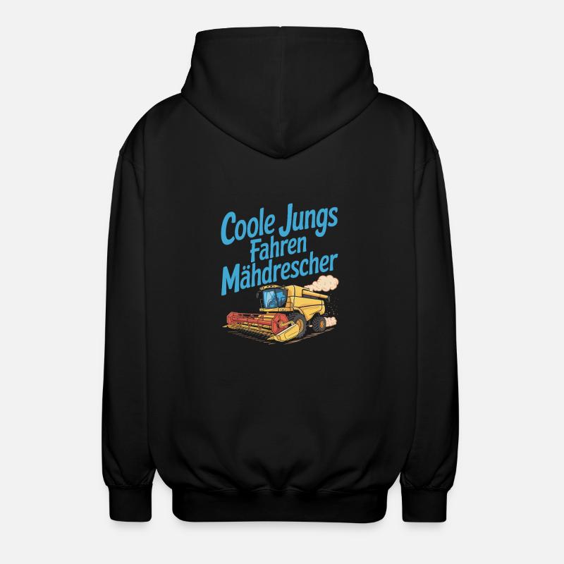 Cool guys conduisant une moissonneuse-batteuse - Veste à capuche unisexe - noir