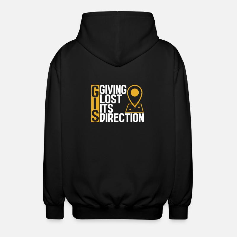 Geographic Information Systems - Unisex Hooded Jacket - black