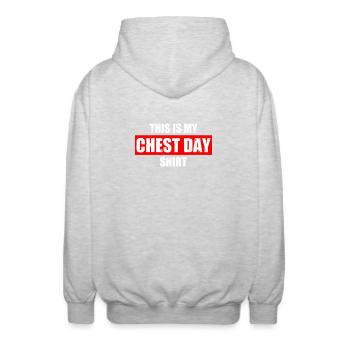 Chest day Bodybuilding Bodybuilder Gym Kraftsport - Unisex Kapuzenjacke - Hellgrau meliert - Hinten - AI Model Male 185 light (185cm)