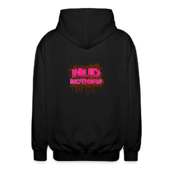 Mud mothers Schlammlauf Mud Run Muddy Race - Unisex Hooded Jacket - black - Back - AI Model Male 185 light (185cm)