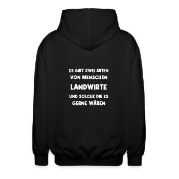 Landwirt Bauer Landwirtschaf Lustig - Unisex Kapuzenjacke - Schwarz - Hinten - AI Model Male 185 light (185cm)