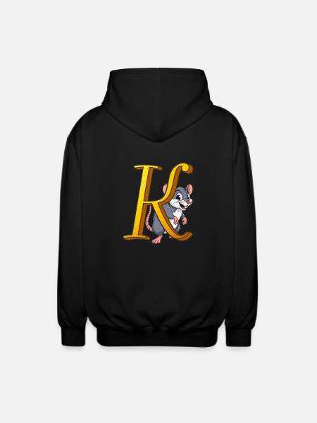 LETTER K - Unisex Hooded Jacket - black