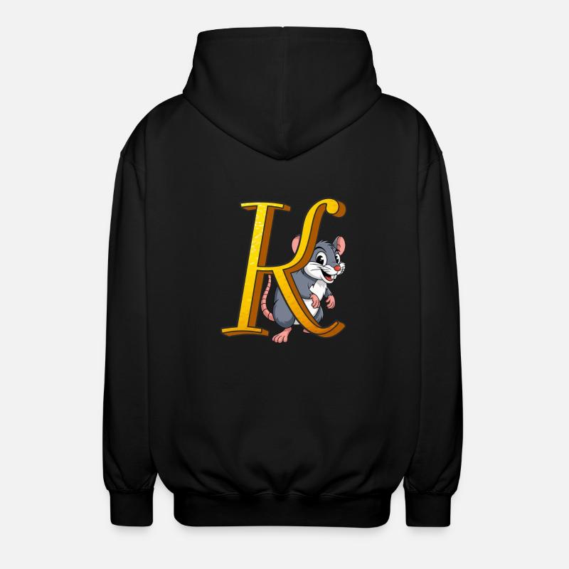 BUCHSTABE K - Unisex Kapuzenjacke - Schwarz