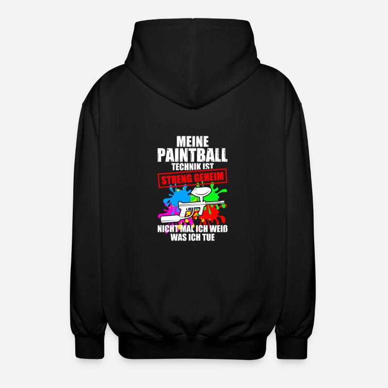 Paintball Technique Gotcha Paintball Player - Unisex Hooded Jacket - black