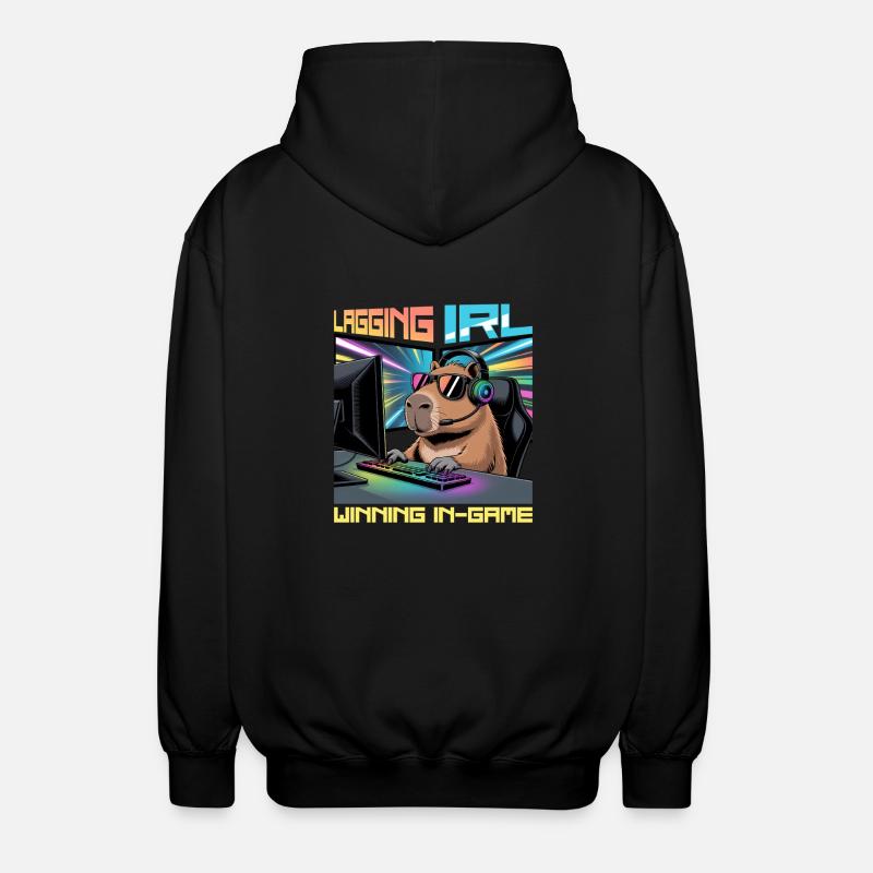 Capybara PC Gamer Gaming - Unisex Kapuzenjacke - Schwarz