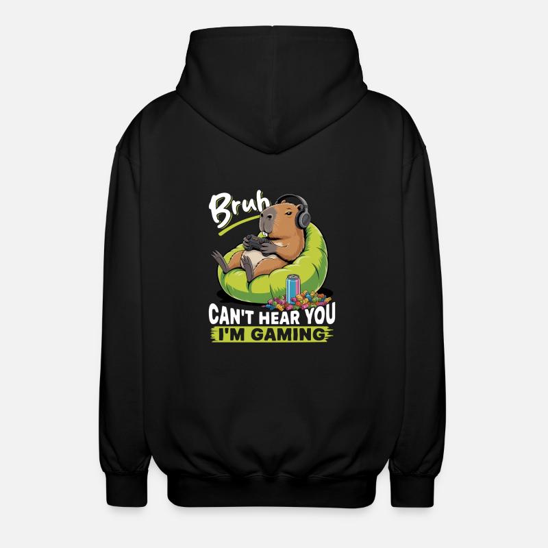 Capybara Gamer Gaming - Unisex Kapuzenjacke - Schwarz