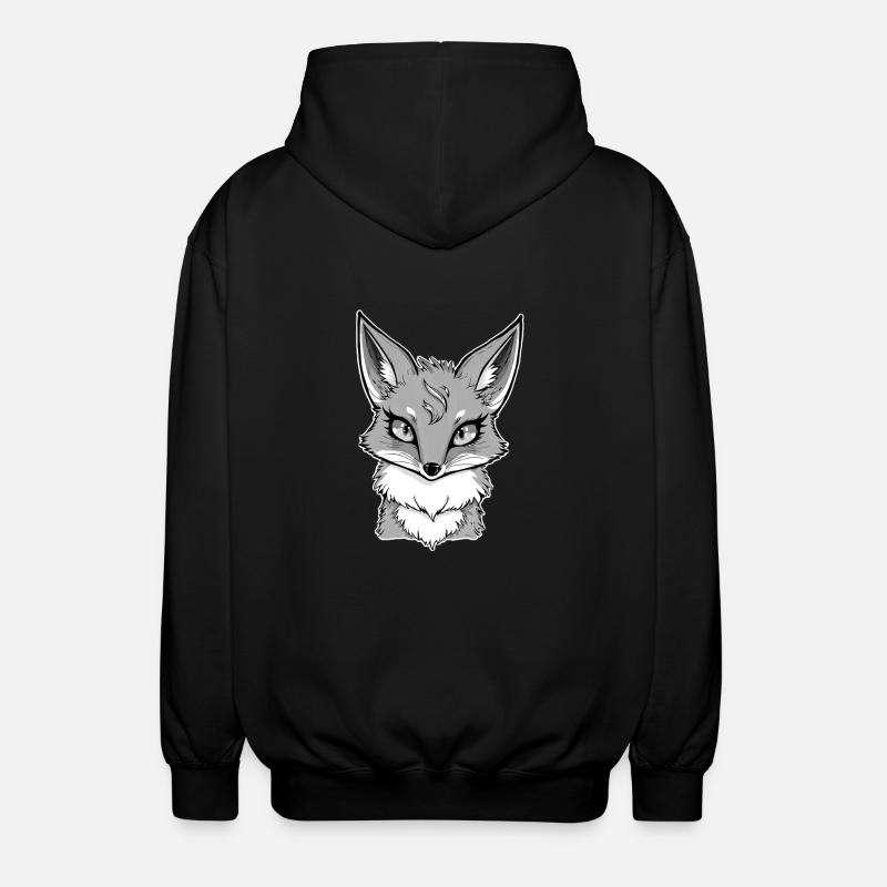 Grauer Fuchs - Unisex Kapuzenjacke - Schwarz