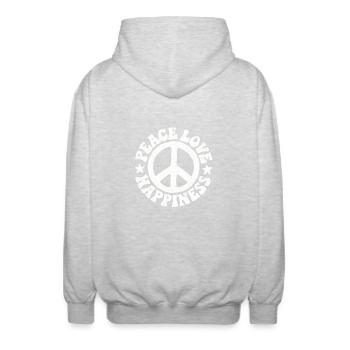Friedenszeichen Friedenssymbol Hippie Geschenk - Unisex Kapuzenjacke - Hellgrau meliert - Hinten - AI Model Male 185 light (185cm)