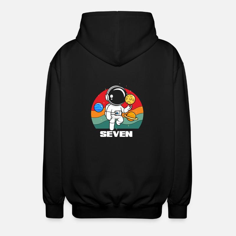 Astronaut Space Adventure Seven - Unisex Hooded Jacket - black