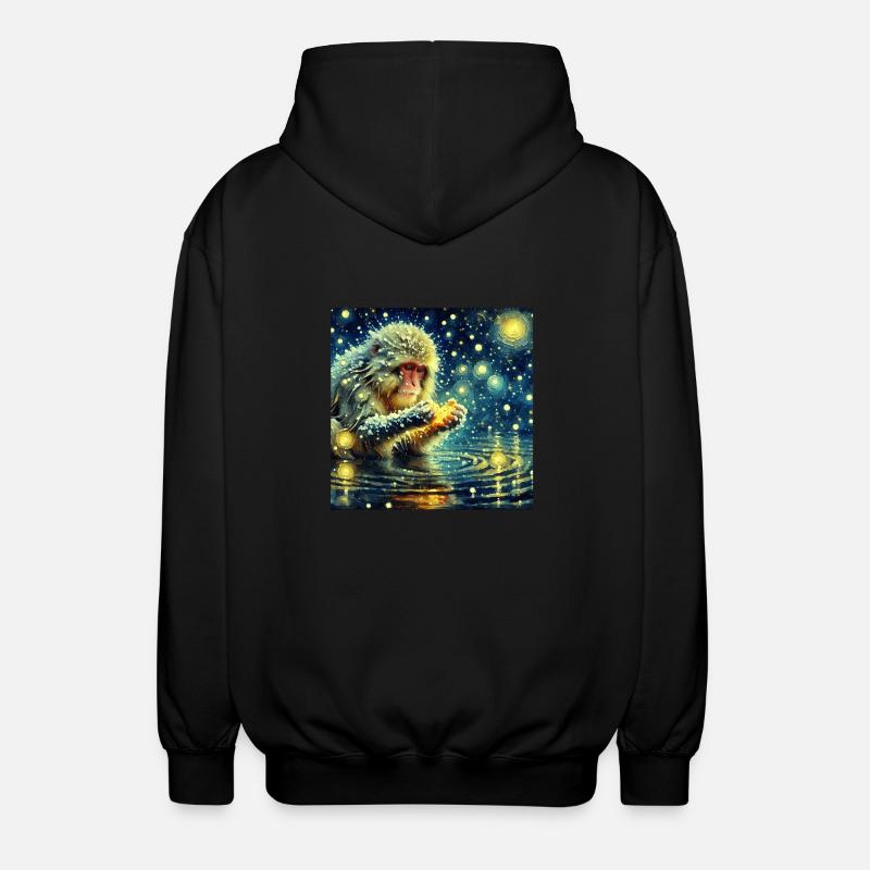 Singe des neiges Nuit étoilée - Veste à capuche unisexe - noir