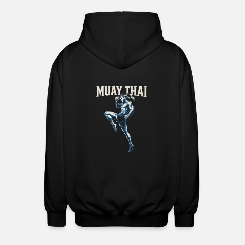 Muay Thai Boxing - Unisex Hooded Jacket - black