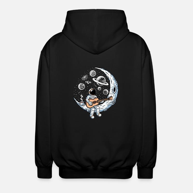 Astronaut Playing Guitar - Unisex Kapuzenjacke - Schwarz