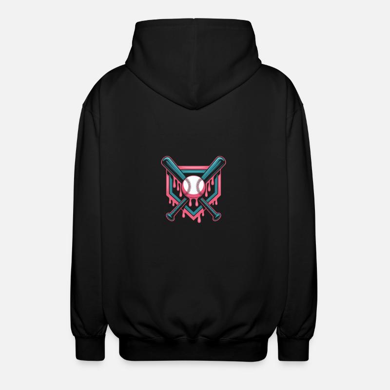 Baseball Baseball Bat - Unisex Hooded Jacket - black