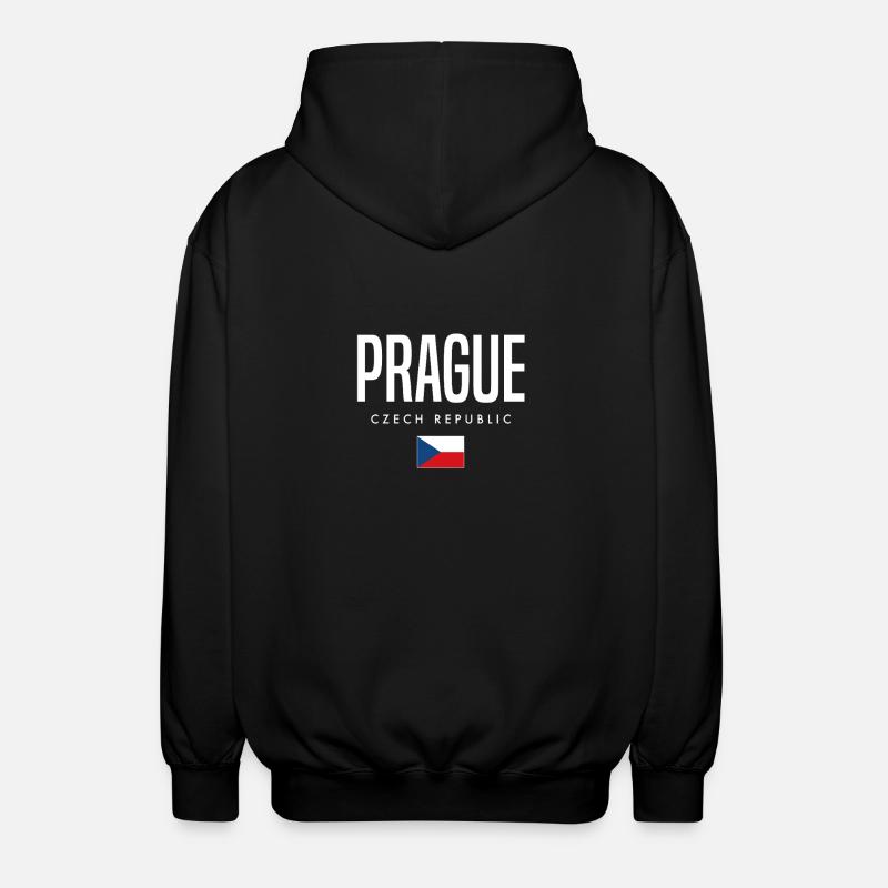 Prague, République tchèque - Veste à capuche unisexe - noir