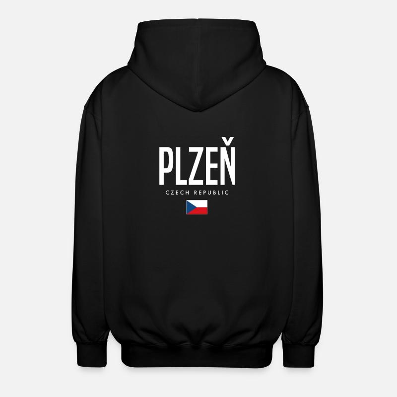 Plzeň, Czech Republic - Unisex Hooded Jacket - black