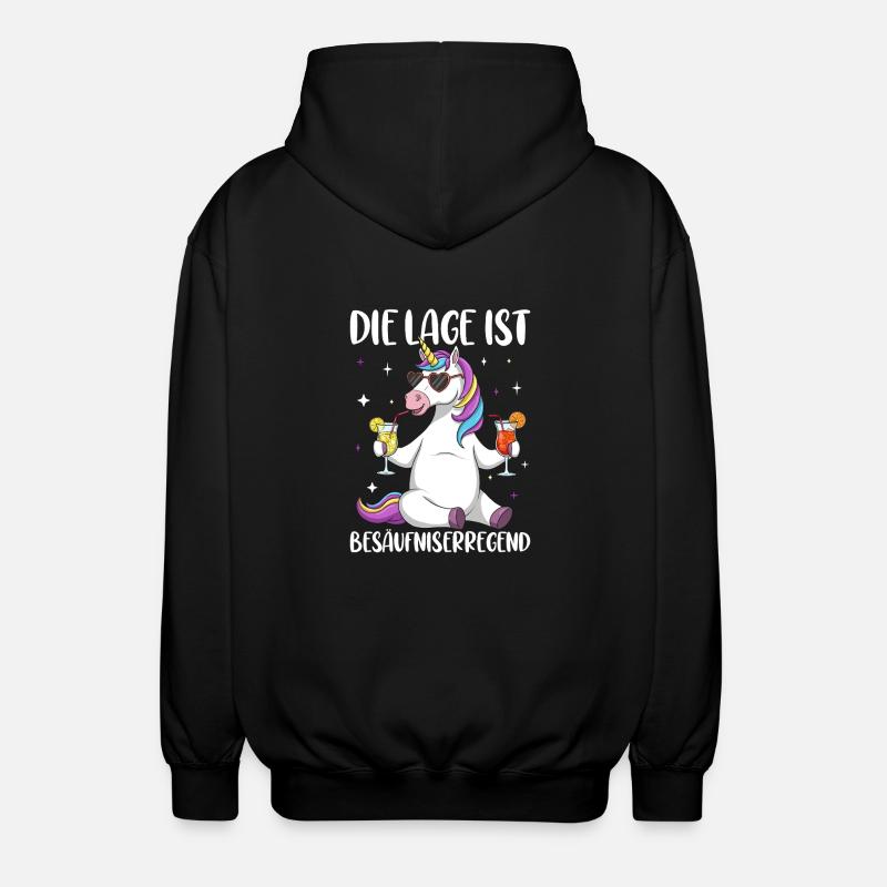 The situation is drunkenness - Unisex Hooded Jacket - black