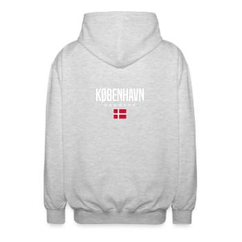 Kopenhagen Dänemark - Unisex Kapuzenjacke - Hellgrau meliert - Hinten - AI Model Male 185 light (185cm)