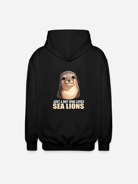 Seelöwen Seelöwe - Unisex Kapuzenjacke - Schwarz