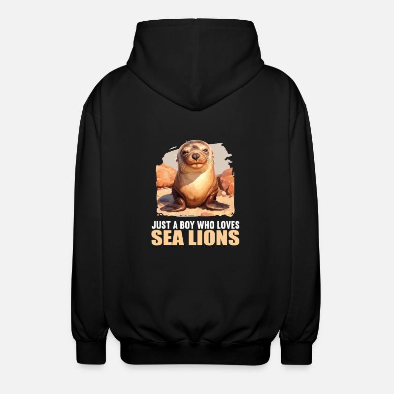 Seelöwen Seelöwe - Unisex Kapuzenjacke - Schwarz