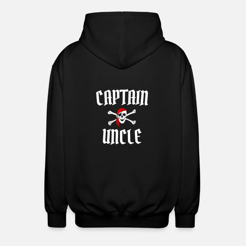 Captain Uncle Pirate Uncle - Unisex Hooded Jacket - black