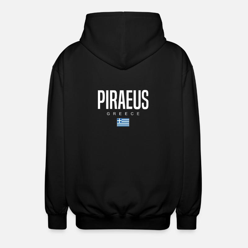 Piraeus, Greece - Unisex Hooded Jacket - black