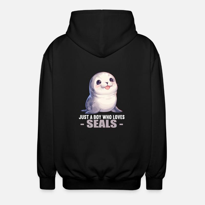 Robben Robbe - Unisex Kapuzenjacke - Schwarz