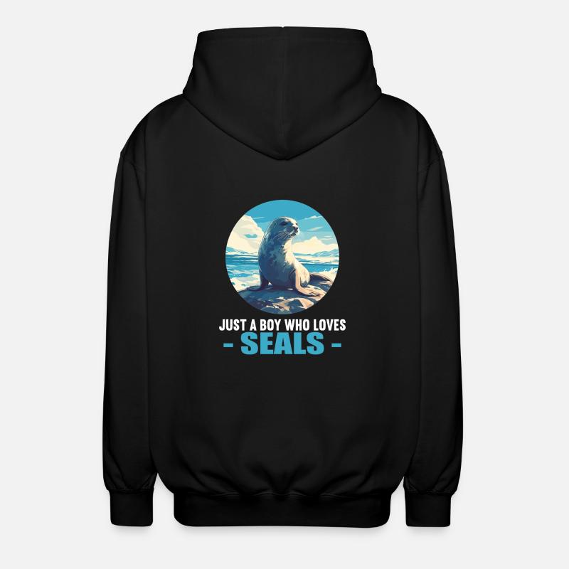 Robben Robbe - Unisex Kapuzenjacke - Schwarz