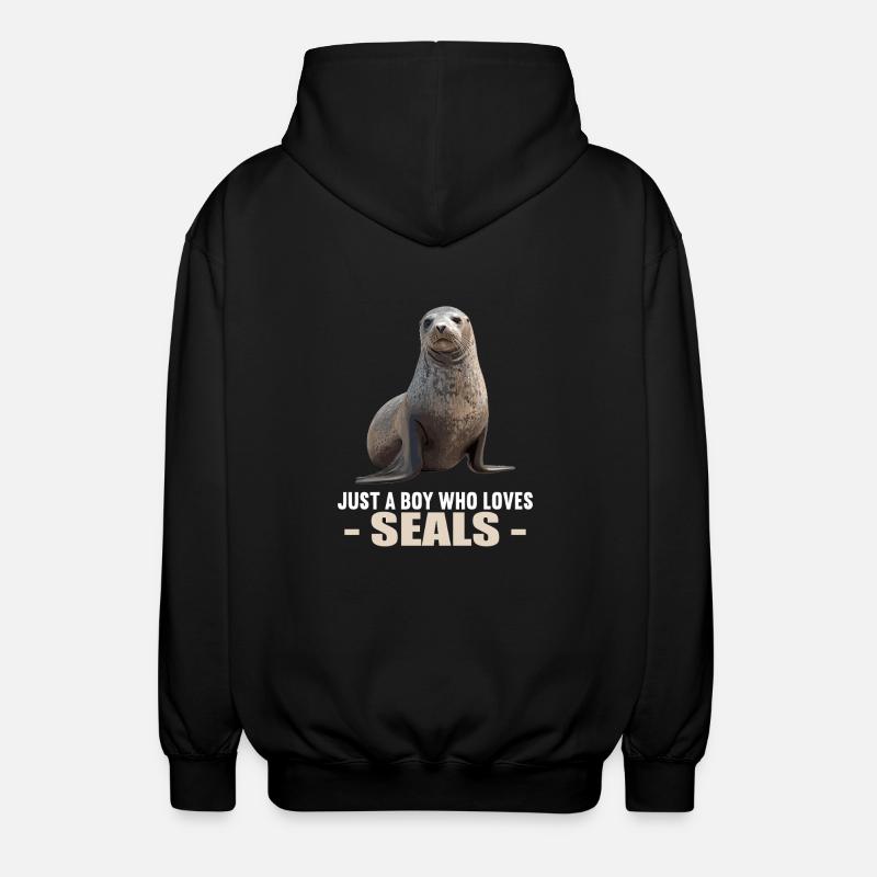 Robben Robbe - Unisex Kapuzenjacke - Schwarz
