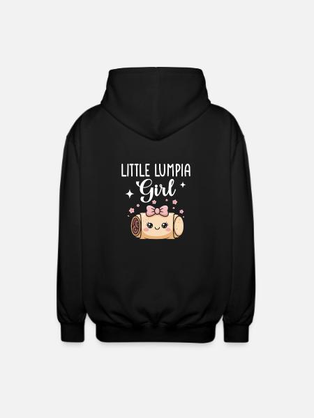 Little Lumpia Girl Spring Rolls - Unisex Hooded Jacket - black