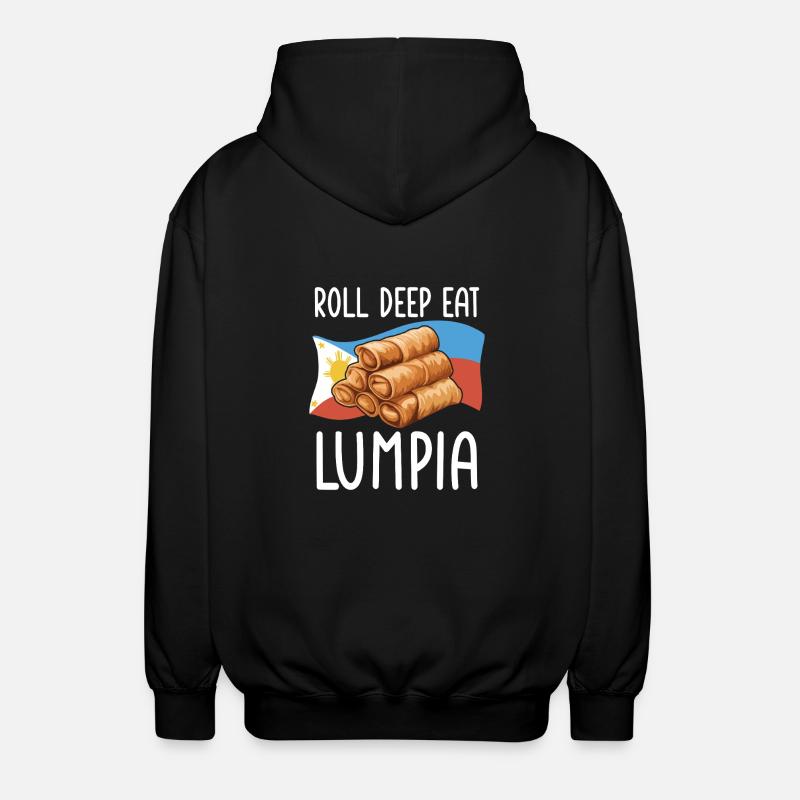 Lumpia Filipino Spring Rolls - Unisex Hooded Jacket - black