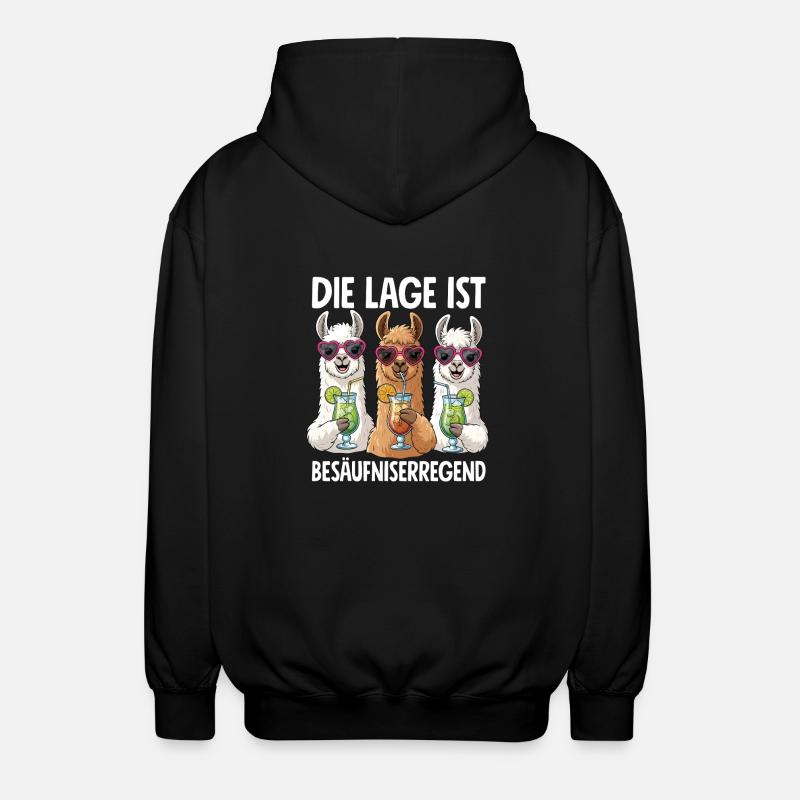 The situation is drunkenness - Unisex Hooded Jacket - black