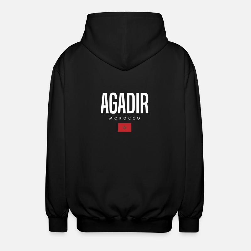 Agadir Marokko - Unisex Kapuzenjacke - Schwarz