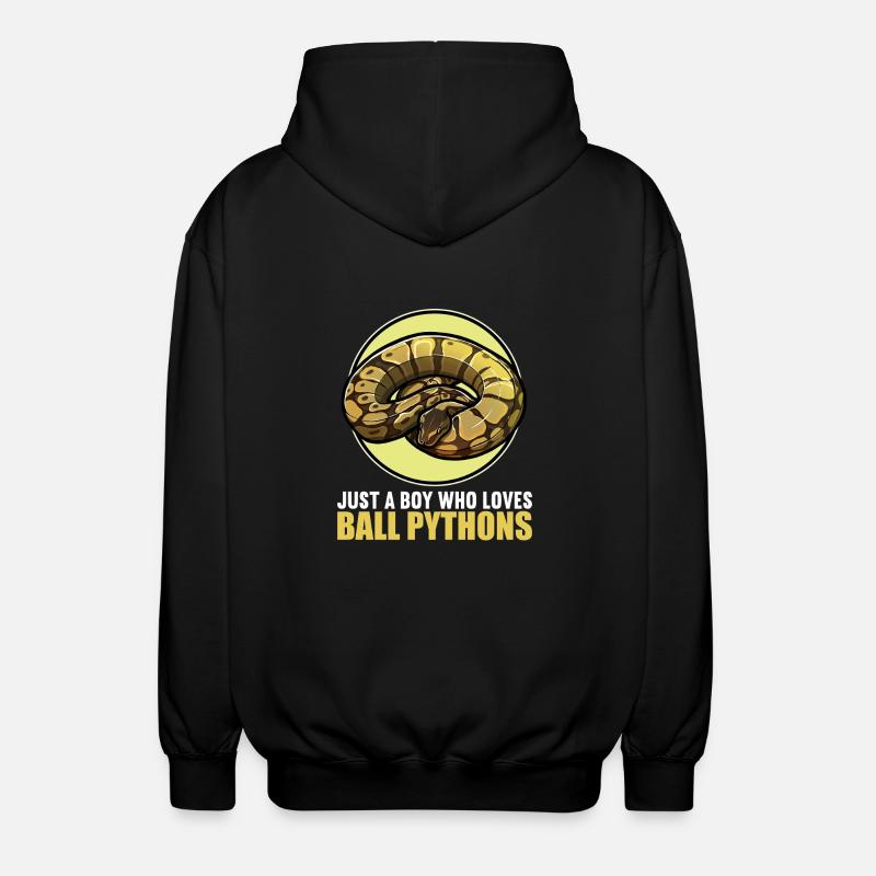Ball Python Königspythons Königspython - Unisex Kapuzenjacke - Schwarz