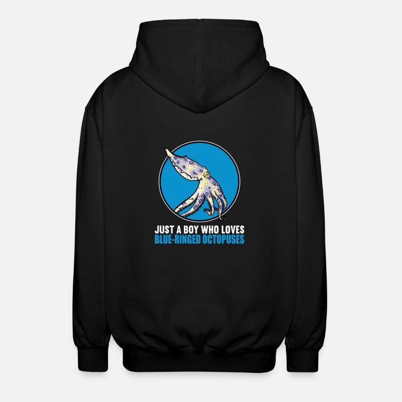 Pieuvre annelée bleue Blaugeringelter Krake - Veste à capuche unisexe - noir
