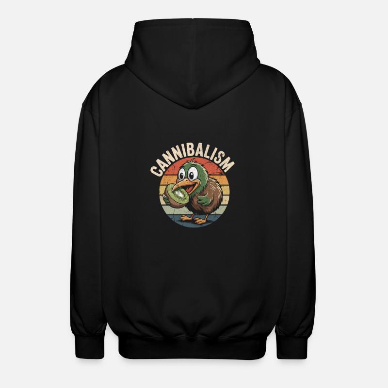 Fun Kiwi Cannibalism - Unisex Hooded Jacket - black