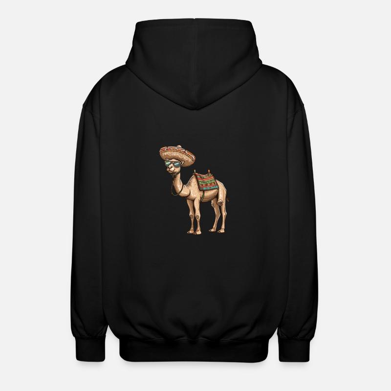 Kamel Comic Lustig Sombrero - Unisex Kapuzenjacke - Schwarz
