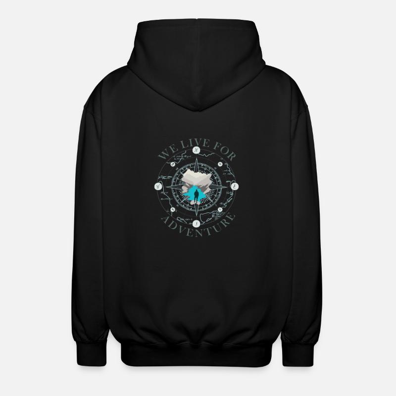 Kompass Abenteuer Silhouette Design Compass - Unisex Kapuzenjacke - Schwarz