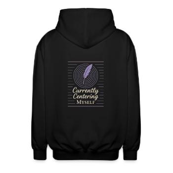 Gratitude Practice Journal Lover Emotional - Unisex Hooded Jacket - black - Back - AI Model Male 185 light (185cm)