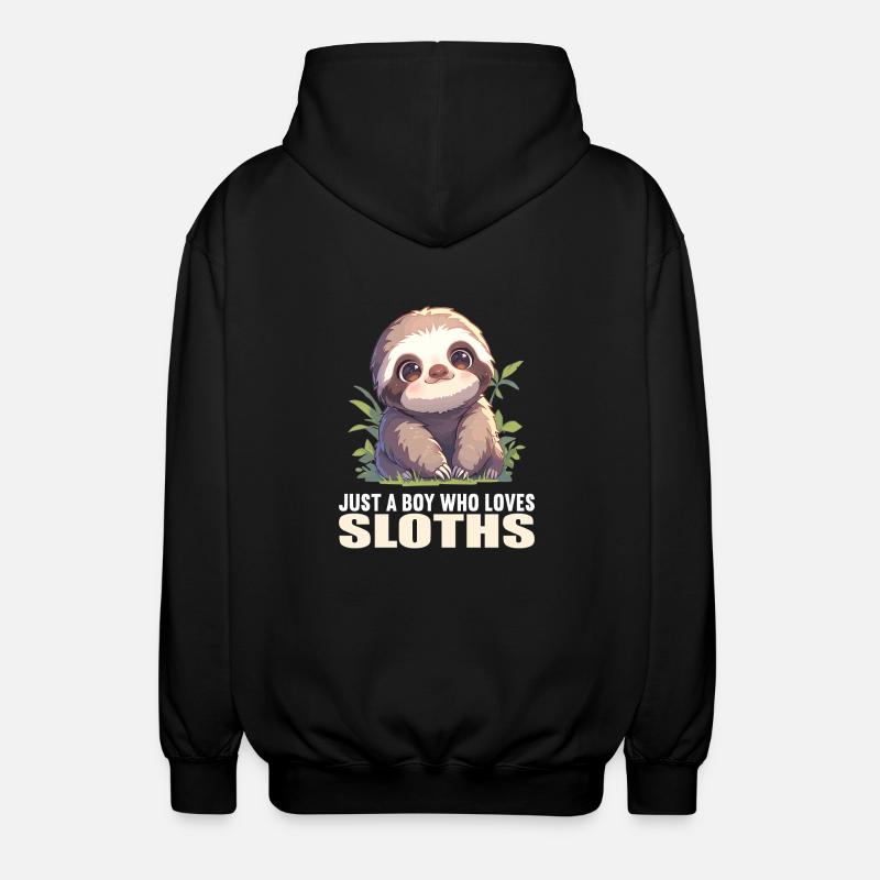Sloths Sloth - Unisex Hooded Jacket - black