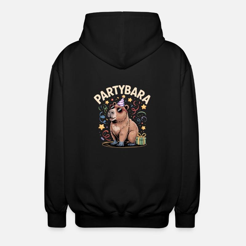 Partybara Capybara - Unisex Hooded Jacket - black