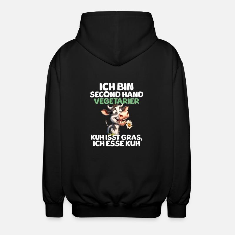 Second Hand Vegetarier - Unisex Kapuzenjacke - Schwarz