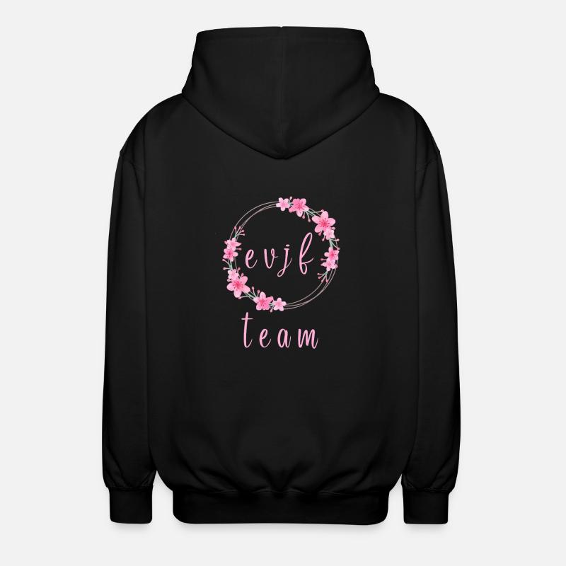 EVJF Cercle Fleurs Prénom Personnalisable - Veste à capuche unisexe - noir