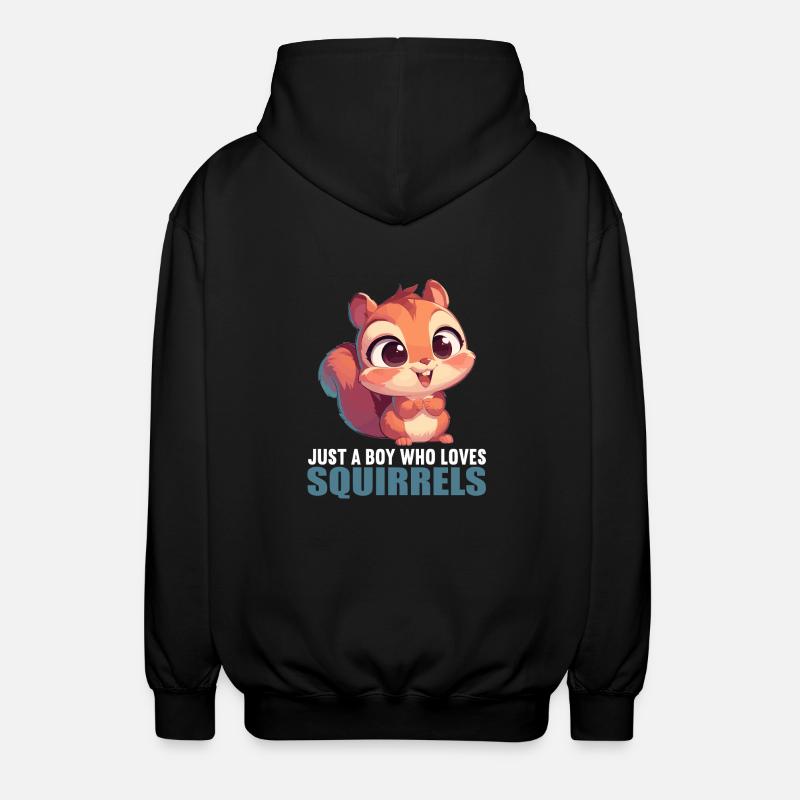 Squirrel - Unisex Hooded Jacket - black
