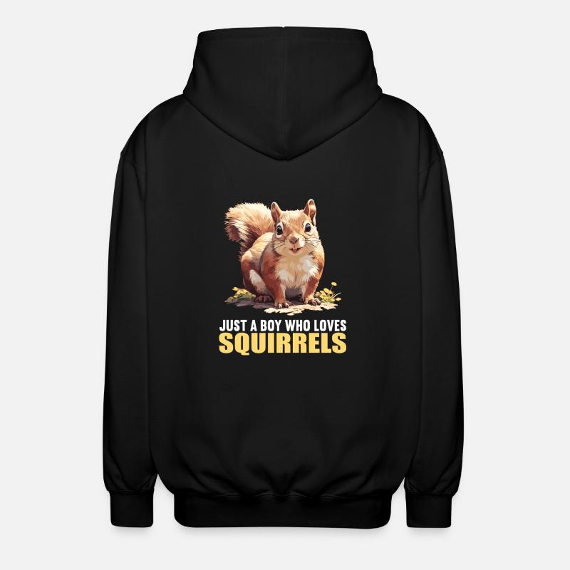 Squirrel - Unisex Hooded Jacket - black
